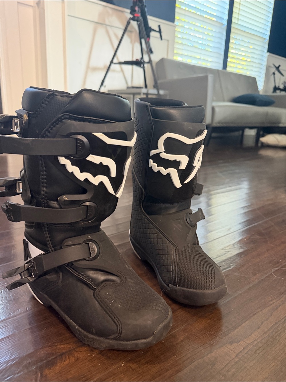 Fox Kids Black Boots with White Logo